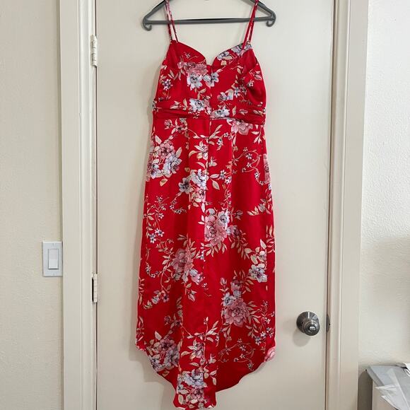 Lulus Y2k Babydoll Floral Dress Sz M Asymmetric Western Fairy Festival Whimsical - Picture 1 of 9